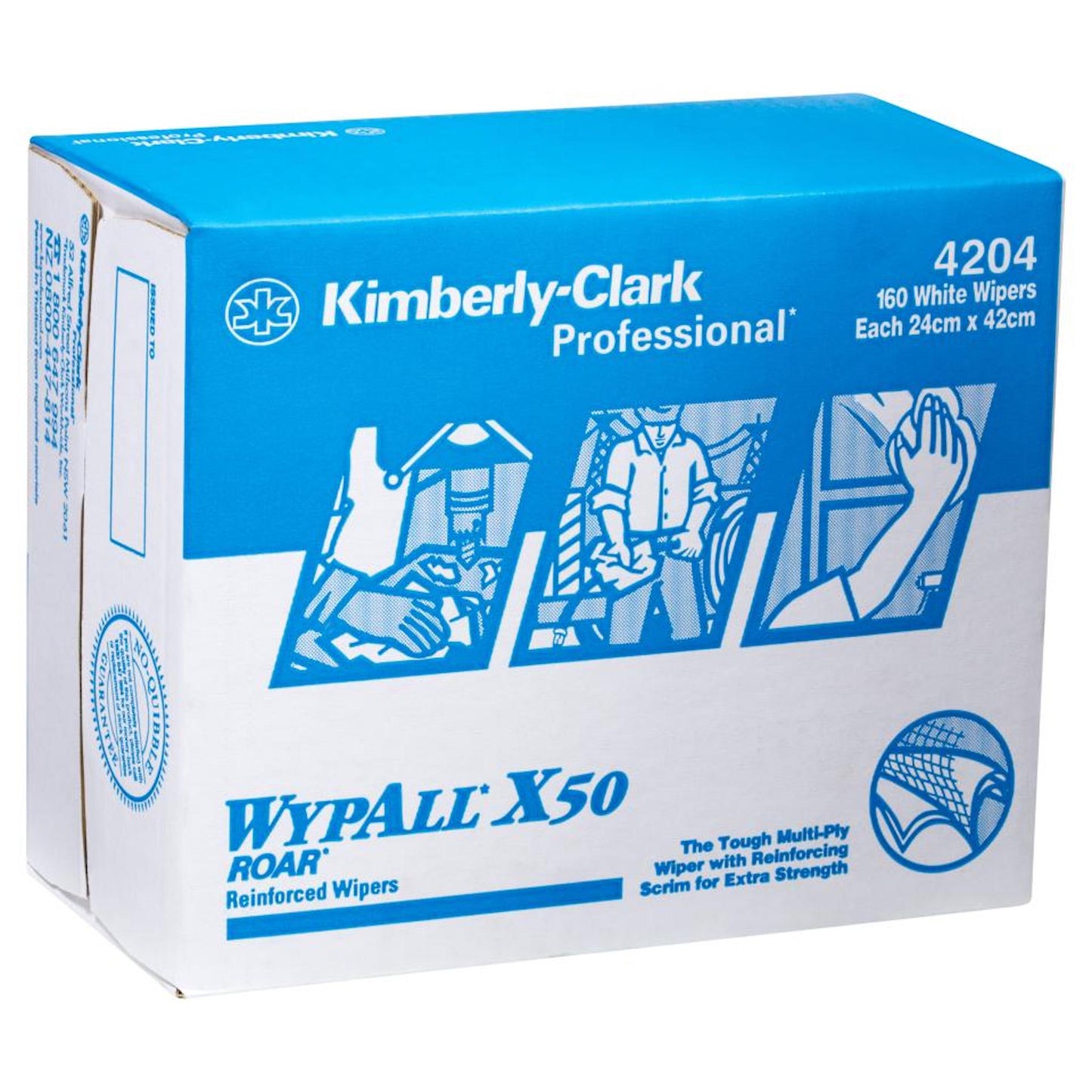 Wypall 4204 X50 Popup Wipers 24Cmx42Cm White  - Box (160pc)