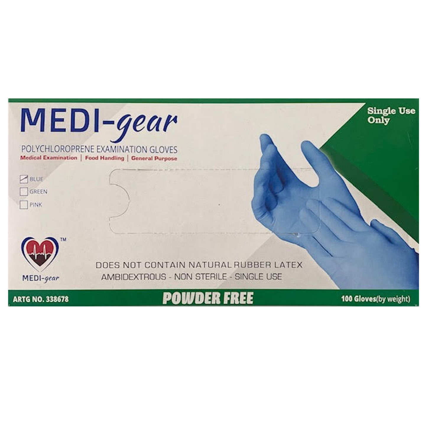 Medi-GEAR Polychloroprene Gloves M - Carton (1000pc)