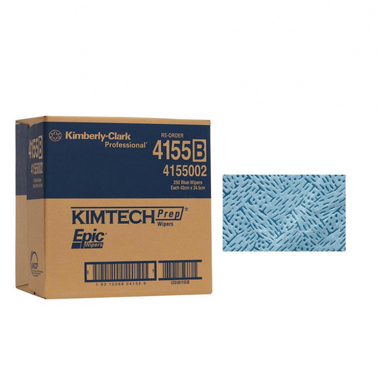 Kimberly Clark Epic 4155 Heavy Duty Wipers 42cm x 34.5cm - Blue - Box (250pc)