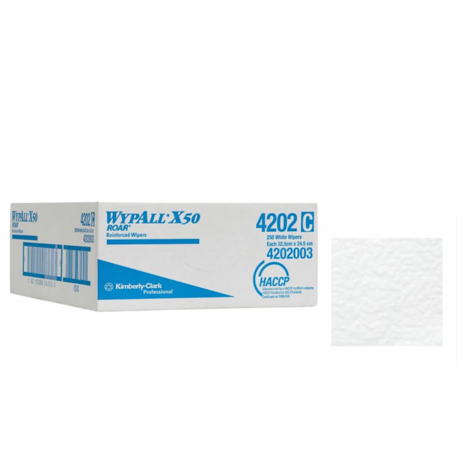 Wypall 4202 X50 Handi Wipers 32.5X24Cm White - Carton (5 x 50pc Pack)