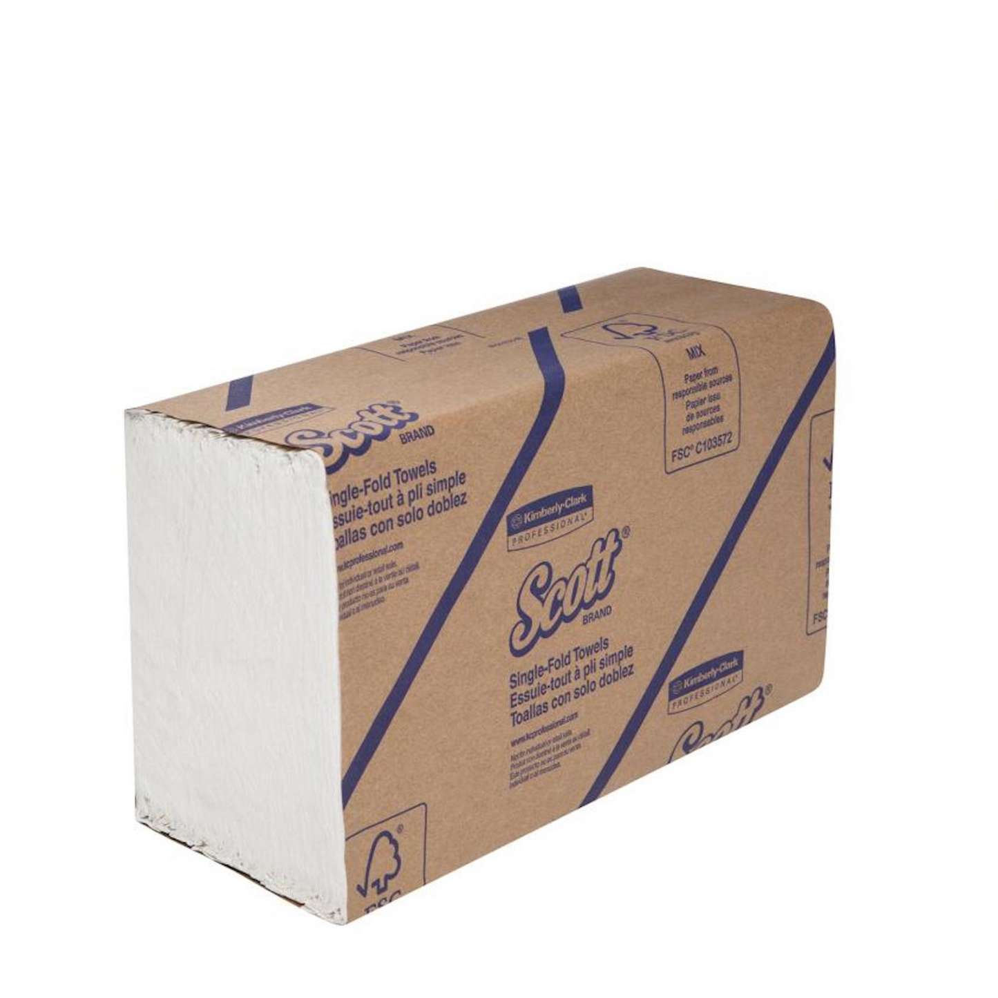 Scott 1742 Interfold Towel 26.6 x23.6cm White- Carton (16 x 250pc Pack)