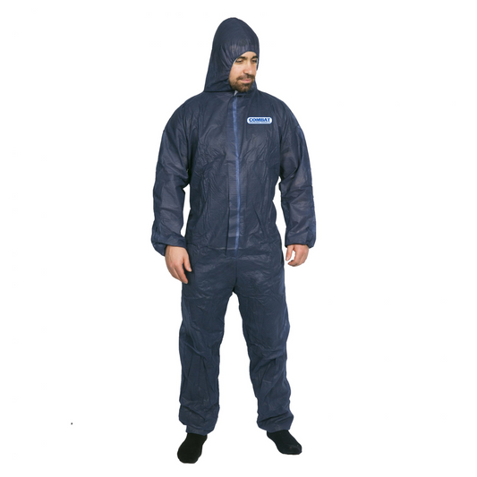 Combat Disposable Coverall - Navy Blue L - Carton (50pc)