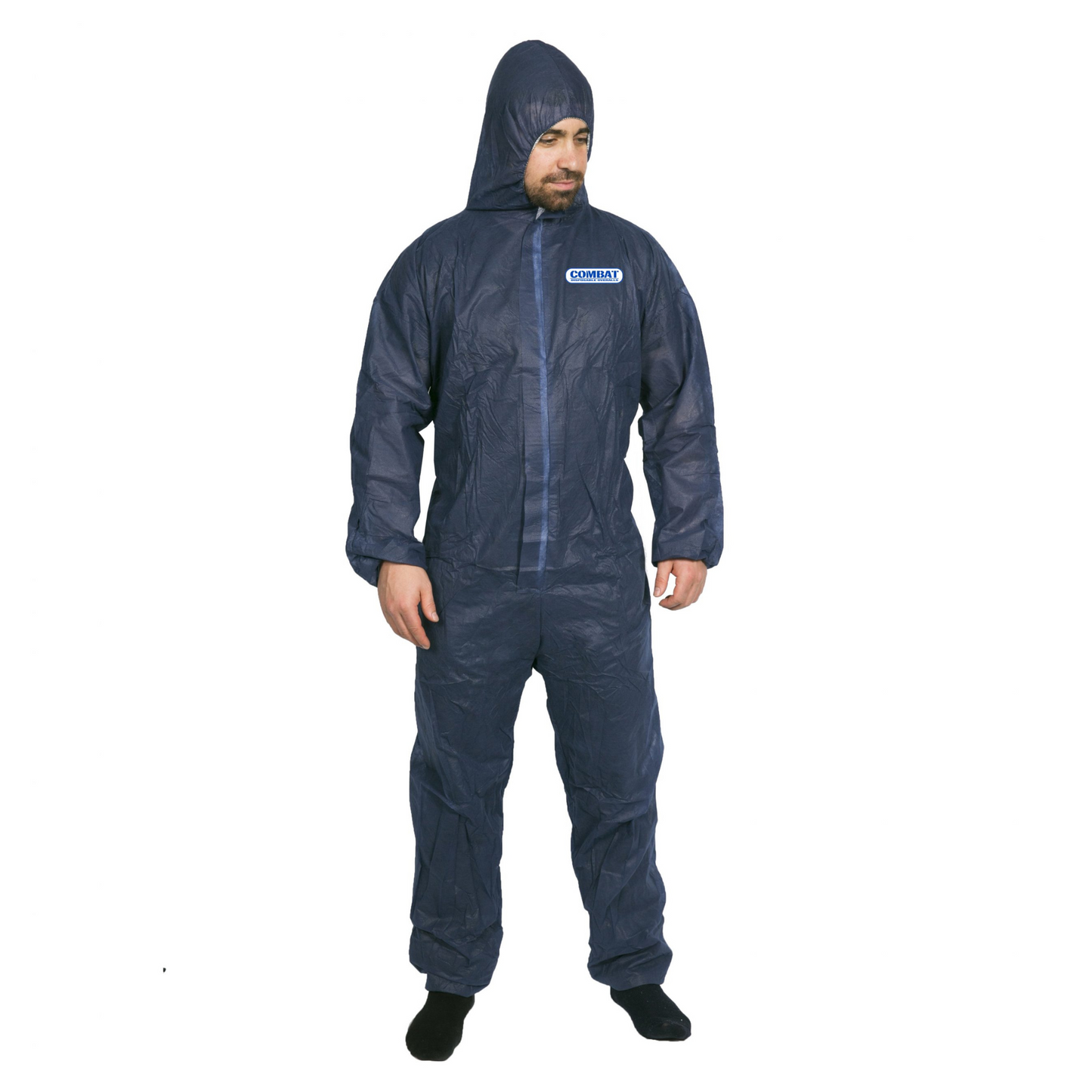 Combat Disposable Coverall - Navy Blue M - Carton (50pc)