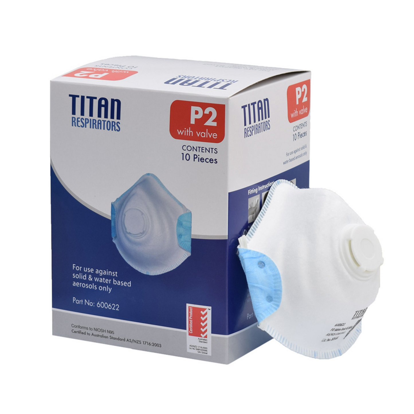 Titan P2 Dust Mask Valved Respirator - Carton (120pc)