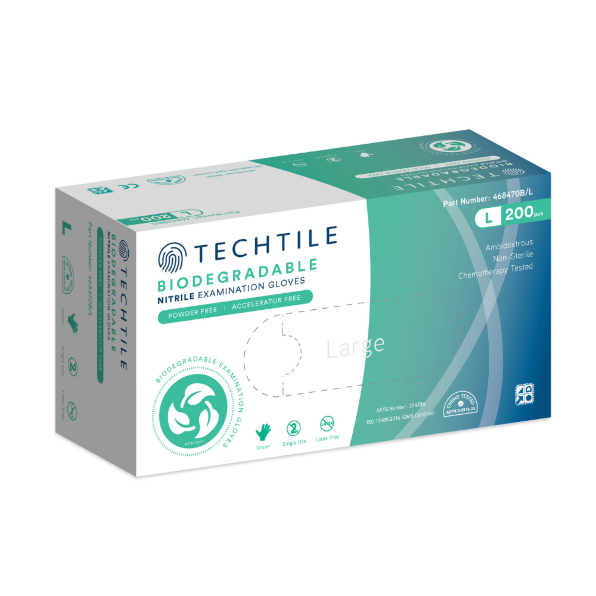 Techtile Biodegradable Nitrile gloves - L - Carton