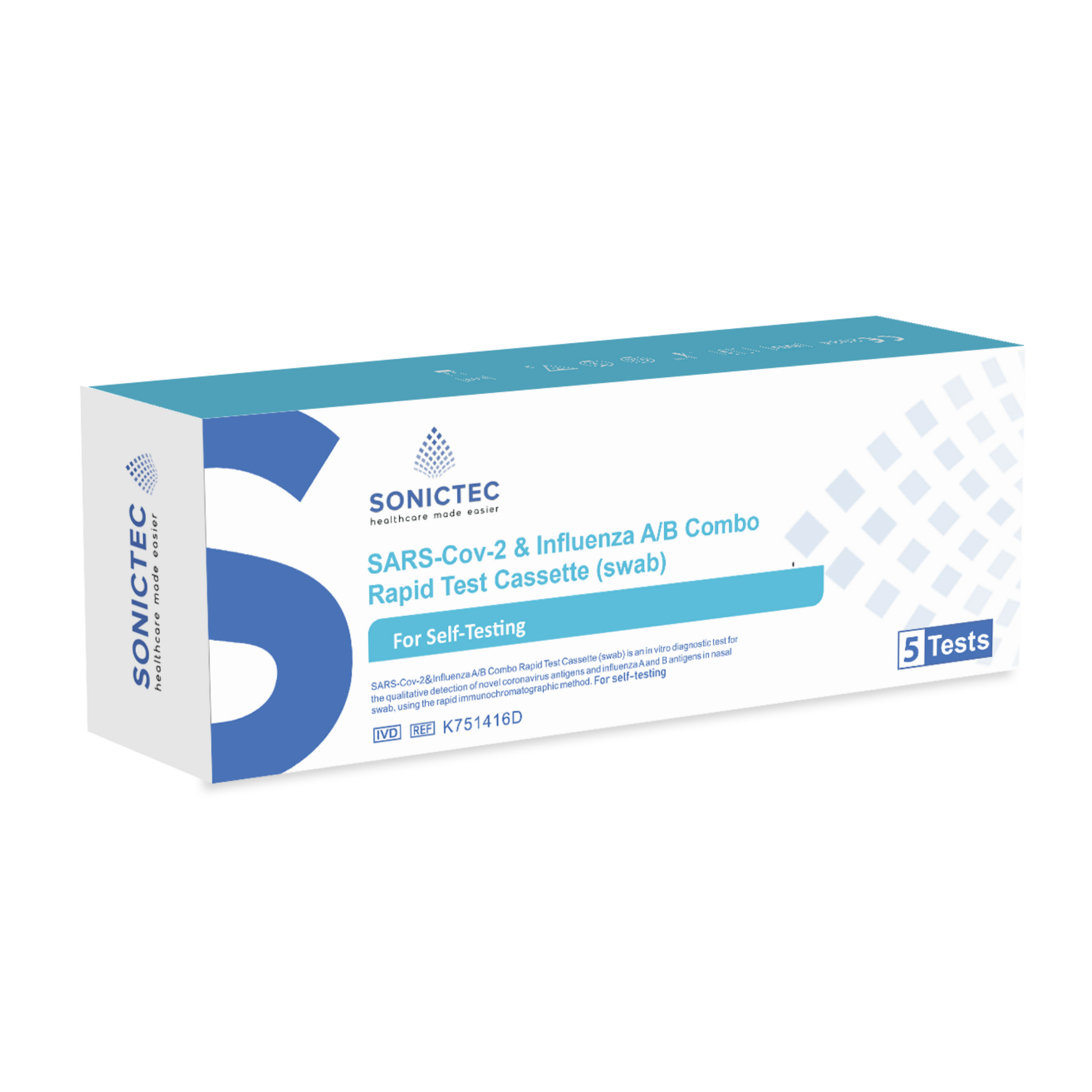 pack of 5 sonitec flu tests 
