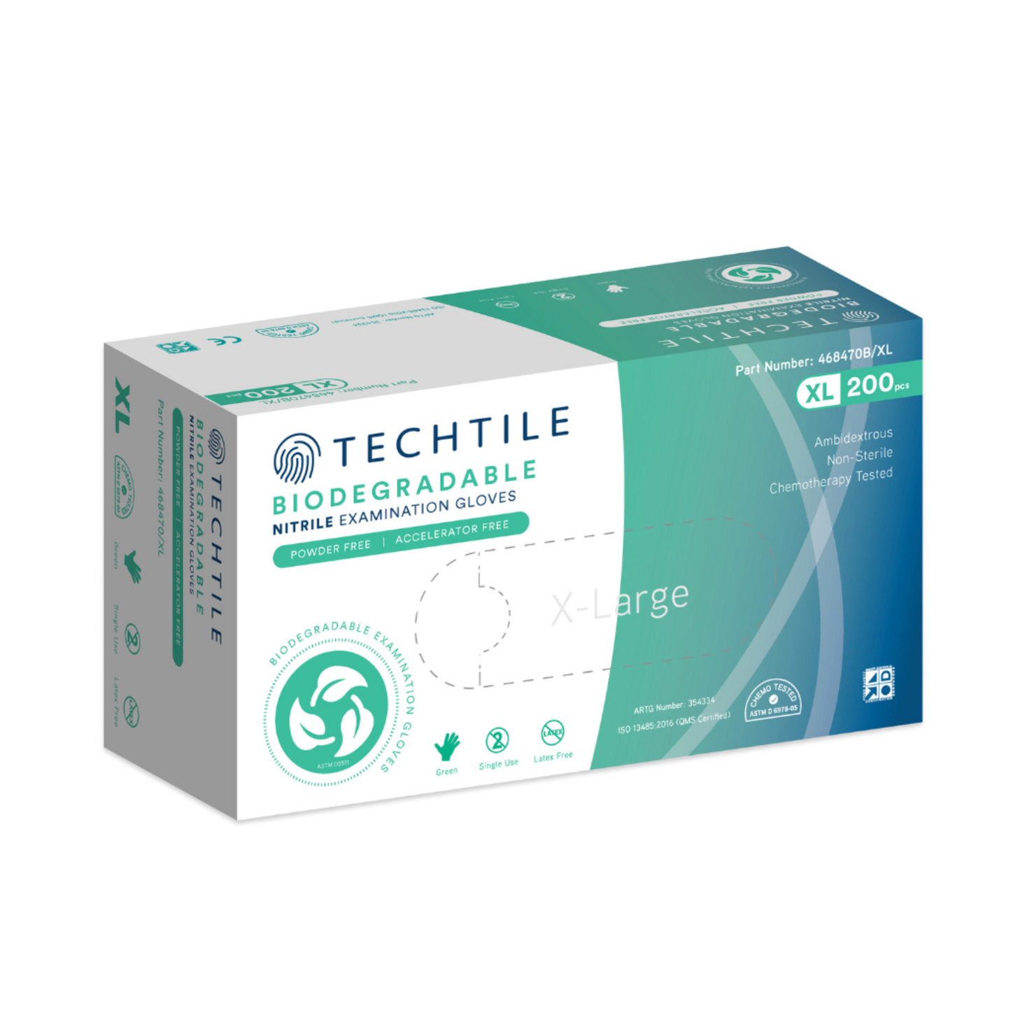 Techtile Biodegradable Nitrile gloves - XL - Carton (2000pc)