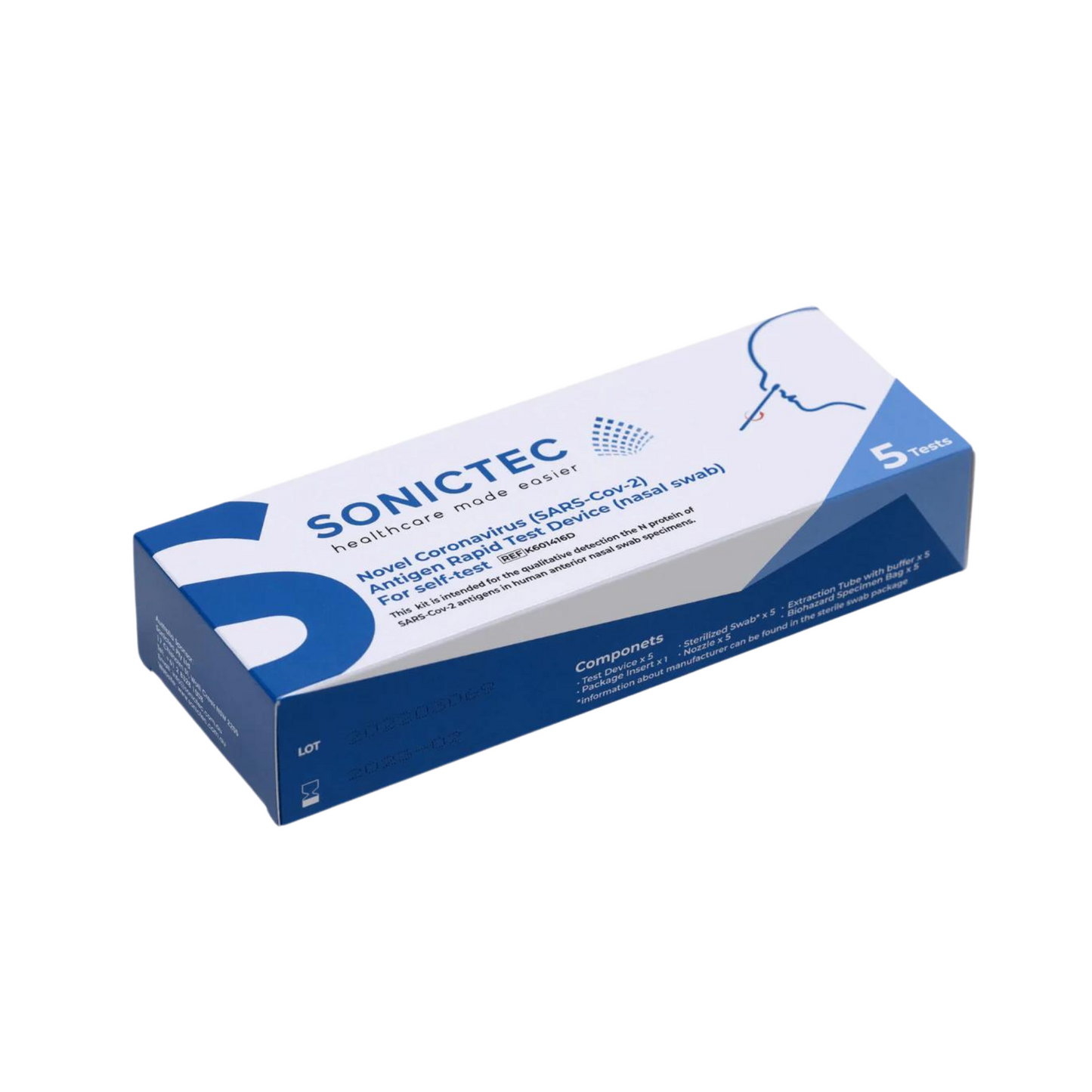 Sonictec Covid-19 Rapid Antigen Test Kit (Nasal Swab) - Pack of 5 (5 Tests)