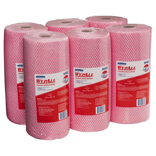 Wypall 94162 Red Colour Coded 106 Wipers Per Roll Case of 6