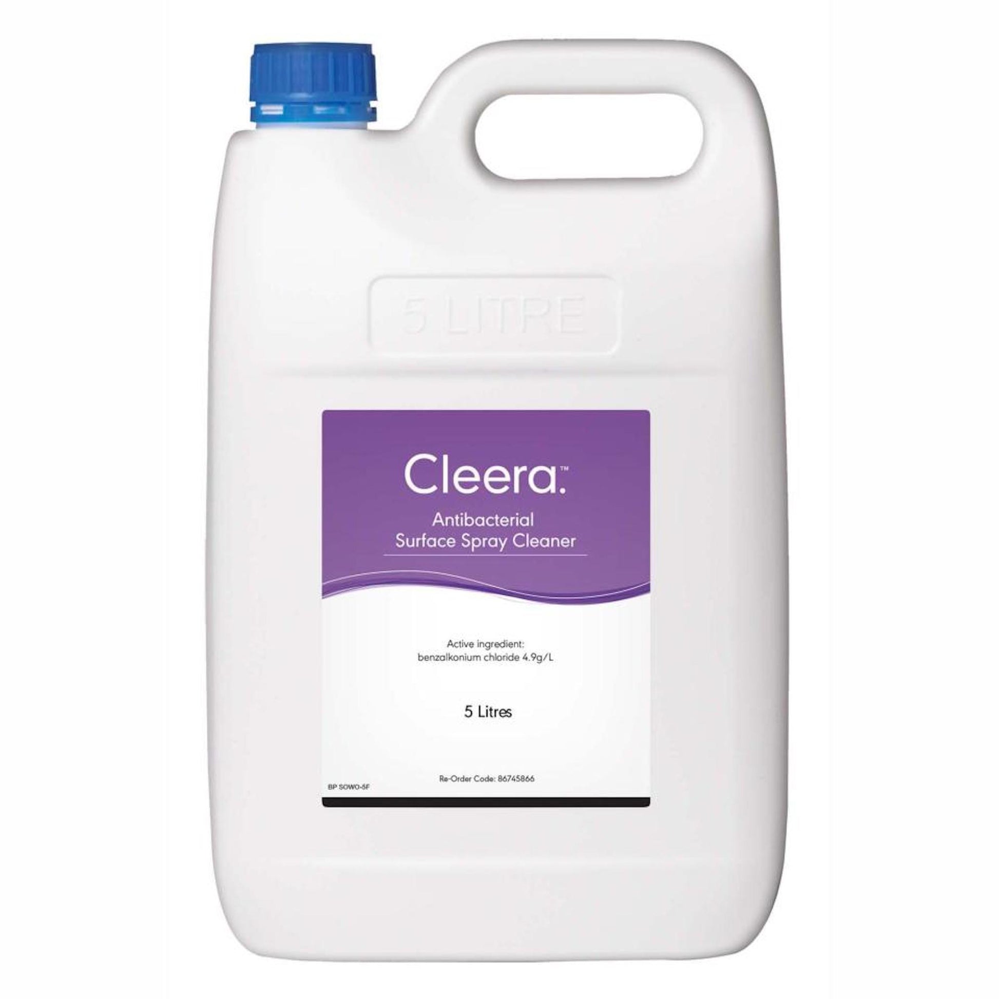 Products Cleera Antibacterial Surf Spray Clnr 5L