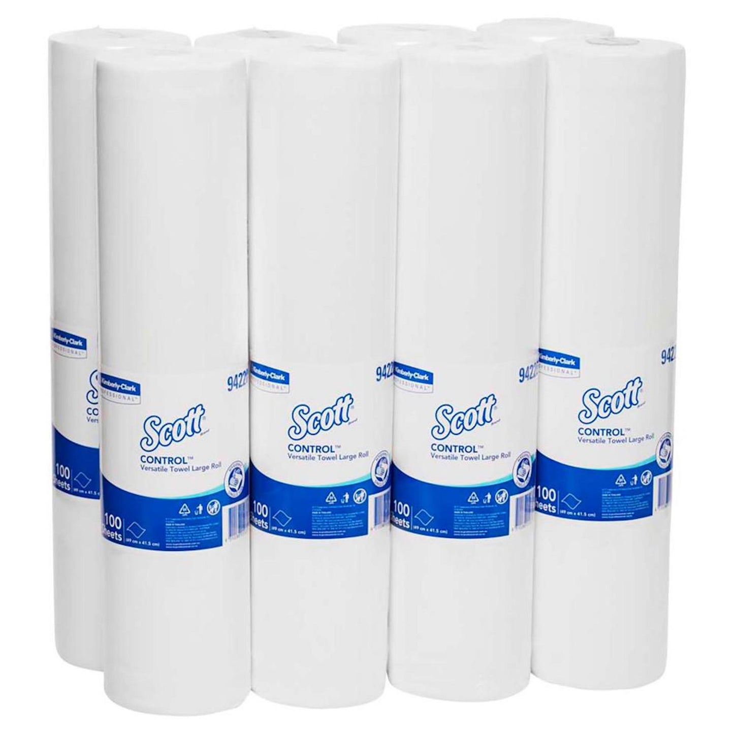 Scott Control 94220 Versatile Towel Large Roll Mulitipurpose Wipe 100 Sheets White Carton 8