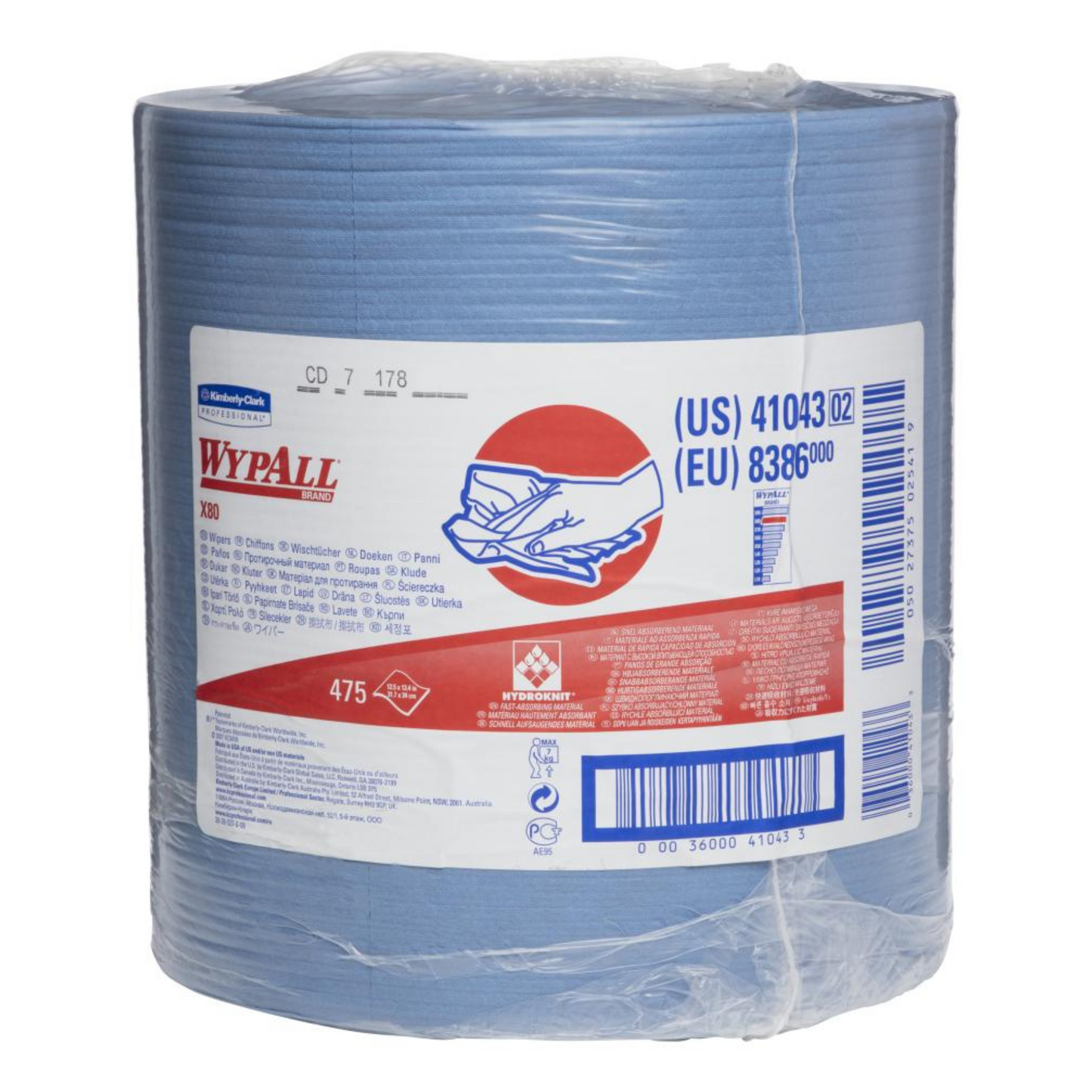 Wypall X80 Perforated Blue Jumbo - Roll (475pc)